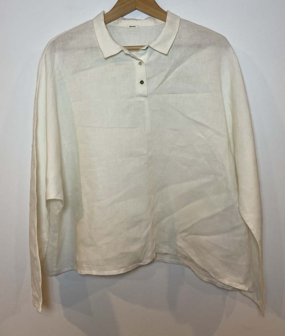 Apuntob 100% Linen Shirt Blouse Cream Size 3 Large L